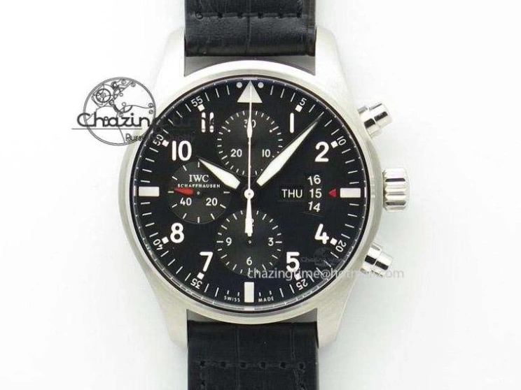 MIROTIME 0507 Mark XVIII IW327006 Titanium V7F 1:1 Best Edition Black Dial on Brown Leather Strap A Attractive 7080